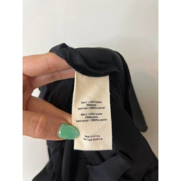 L'agence Roxy Paperbag Self Tie Zip Fly Satin Pants Women's Black Size: 0 NWT - Picture 9 of 11